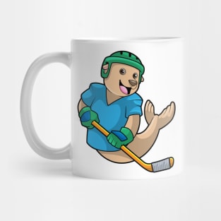 Seal at Ice hockey with Ice hockey stick Mug